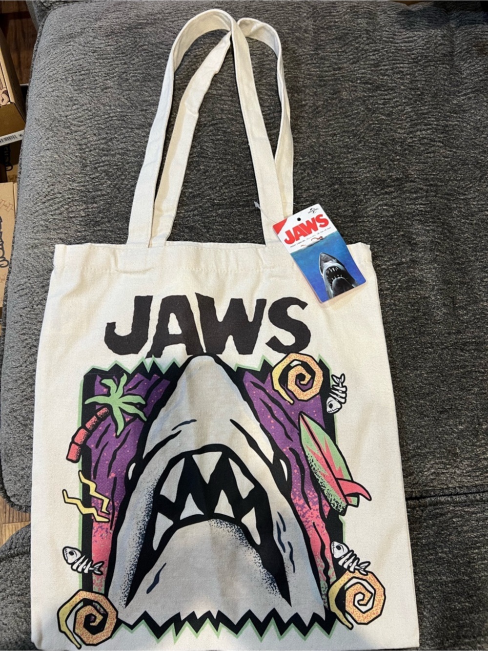 JAWS Graphic Shark Print Tote NWT